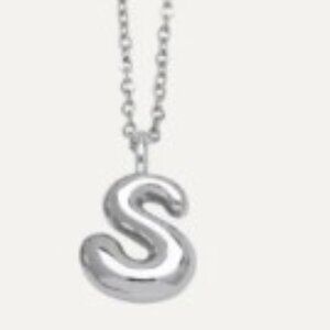 New Bella & Co Dainty Bubble Necklace Silver "S"